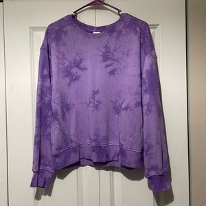 Purple tye-dye crewneck sweatshirt